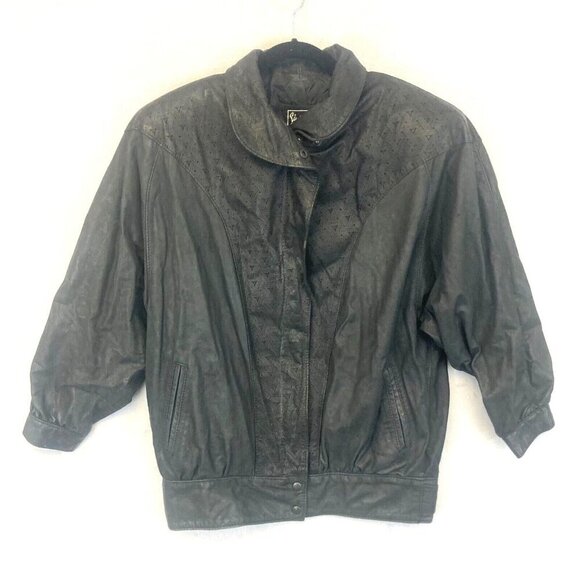 Vintage 80s 90s Gino di Giorgio Comit Leather Bomber Jacket Mens Medium Retro - Picture 3 of 16